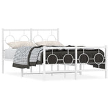 Vidaxl bedframe met hoofd- en voeteneinde metaal wit 120x200 cm
