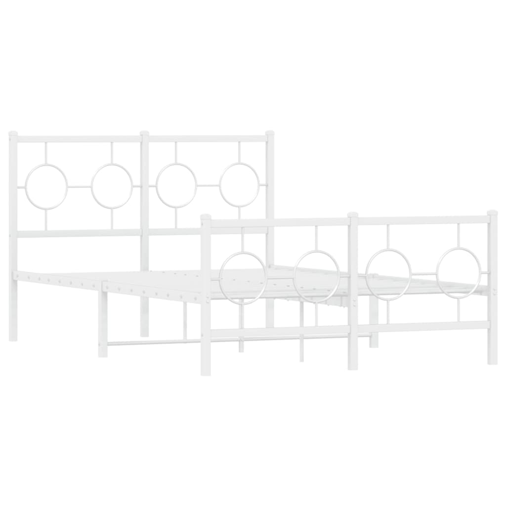 Vidaxl bedframe met hoofd- en voeteneinde metaal wit 120x200 cm