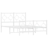 Vidaxl bedframe met hoofd- en voeteneinde metaal wit 120x200 cm