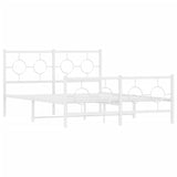 Vidaxl bedframe met hoofd- en voeteneinde metaal wit 140x190 cm
