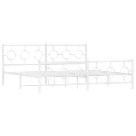 Vidaxl bedframe met hoofd- en voeteneinde metaal wit 200x200 cm