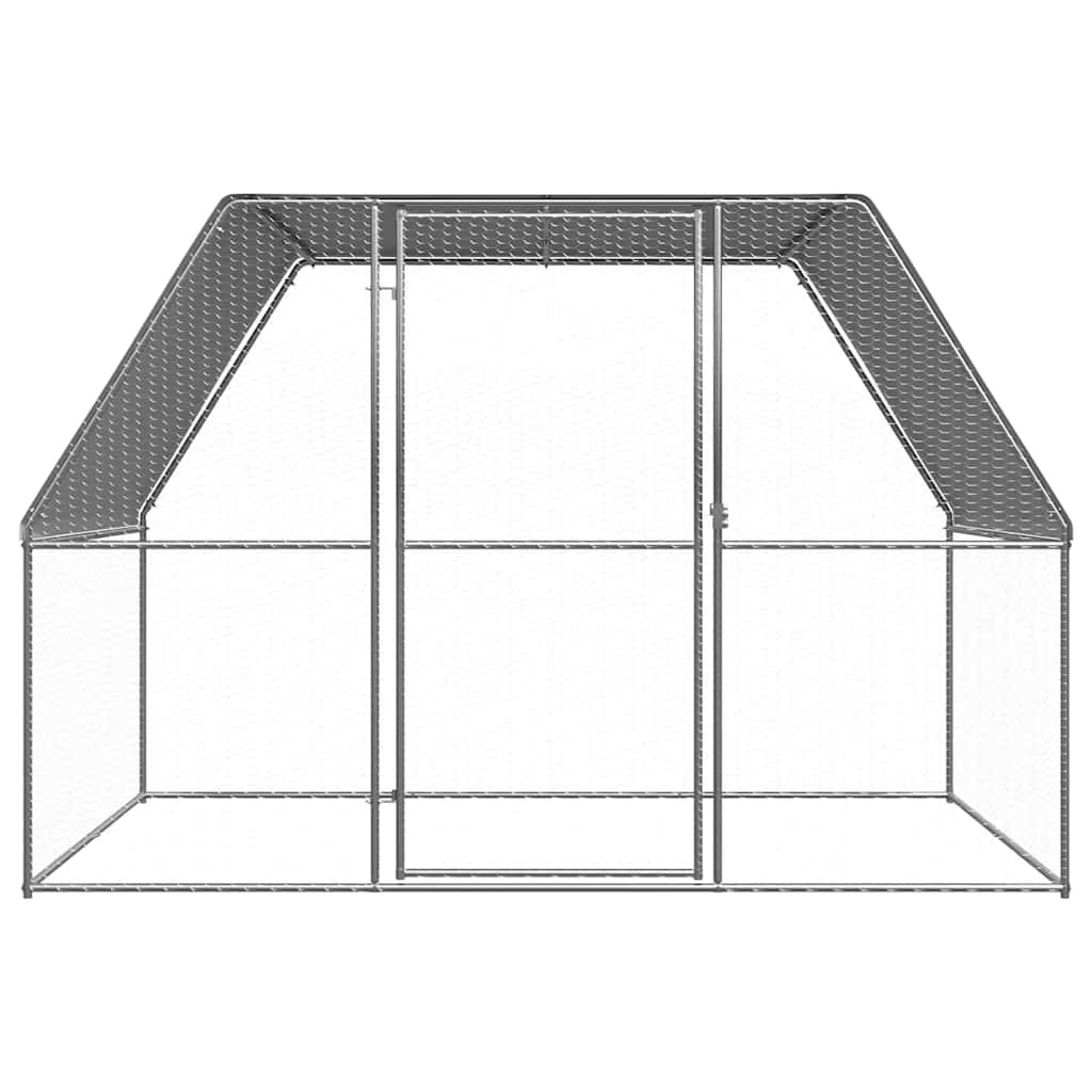 VidaXL Hühnerkäfig 3x2x2 m aus verzinktem Stahl, Silber und Grau