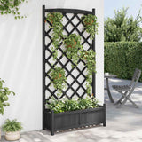 Vidaxx Pflanzgefäß mit Spalier aus massivem Kiefernholz schwarz