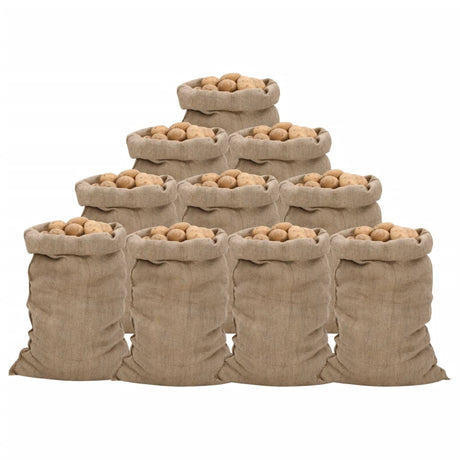 VidaXL Jutebeutel 10 Stück 340 g m² 60x105 cm 100 % Jute
