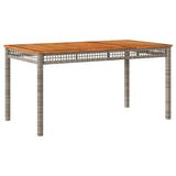 Vidaxl tuintafel 140x80x75 cm poly rattan en acaciahout grijs