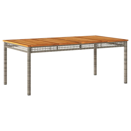 Vidaxl tuintafel 180x90x75 cm poly rattan en acaciahout grijs