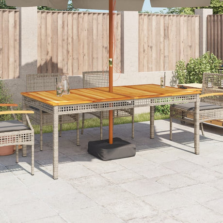 Vidaxl tuintafel 180x90x75 cm poly rattan en acaciahout grijs