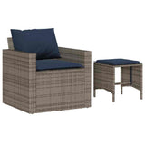 Vidaxl 4-delige loungeset met kussens poly rattan grijs