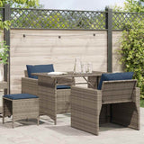 Vidaxl 4-delige loungeset met kussens poly rattan grijs