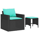 Vidaxl 4-delige loungeset met kussens poly rattan zwart