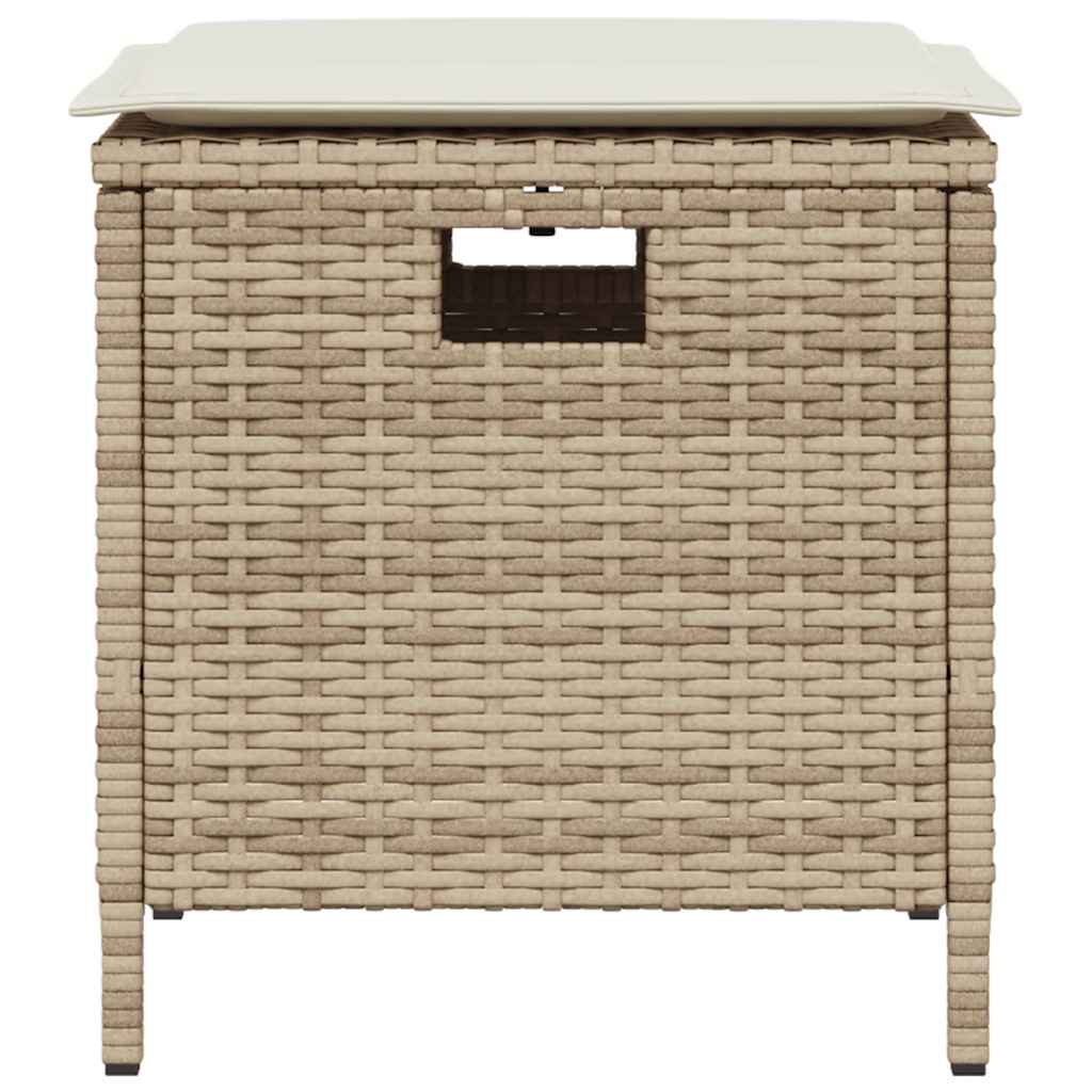 Vidaxl 5-delige tuinset met kussens poly rattan beige