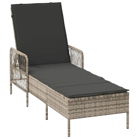 Vidaxl ligstoel poly rattan licht grijs en donker grijs