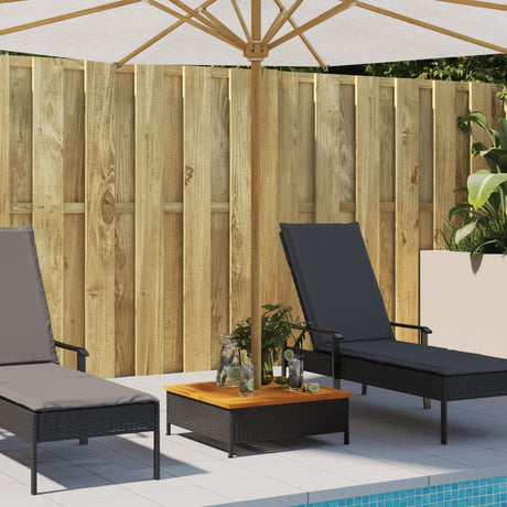 Vidaxx Sonnenschirmständerabdeckung 70x70x25 cm Polyrattan Akazienholz schwarz