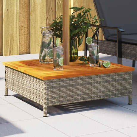 Vidaxx Sonnenschirmständerabdeckung 70x70x25 cm Polyrattan Akazienholz grau