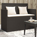 Vidaxl tuinbank met kussens poly rattan zwart