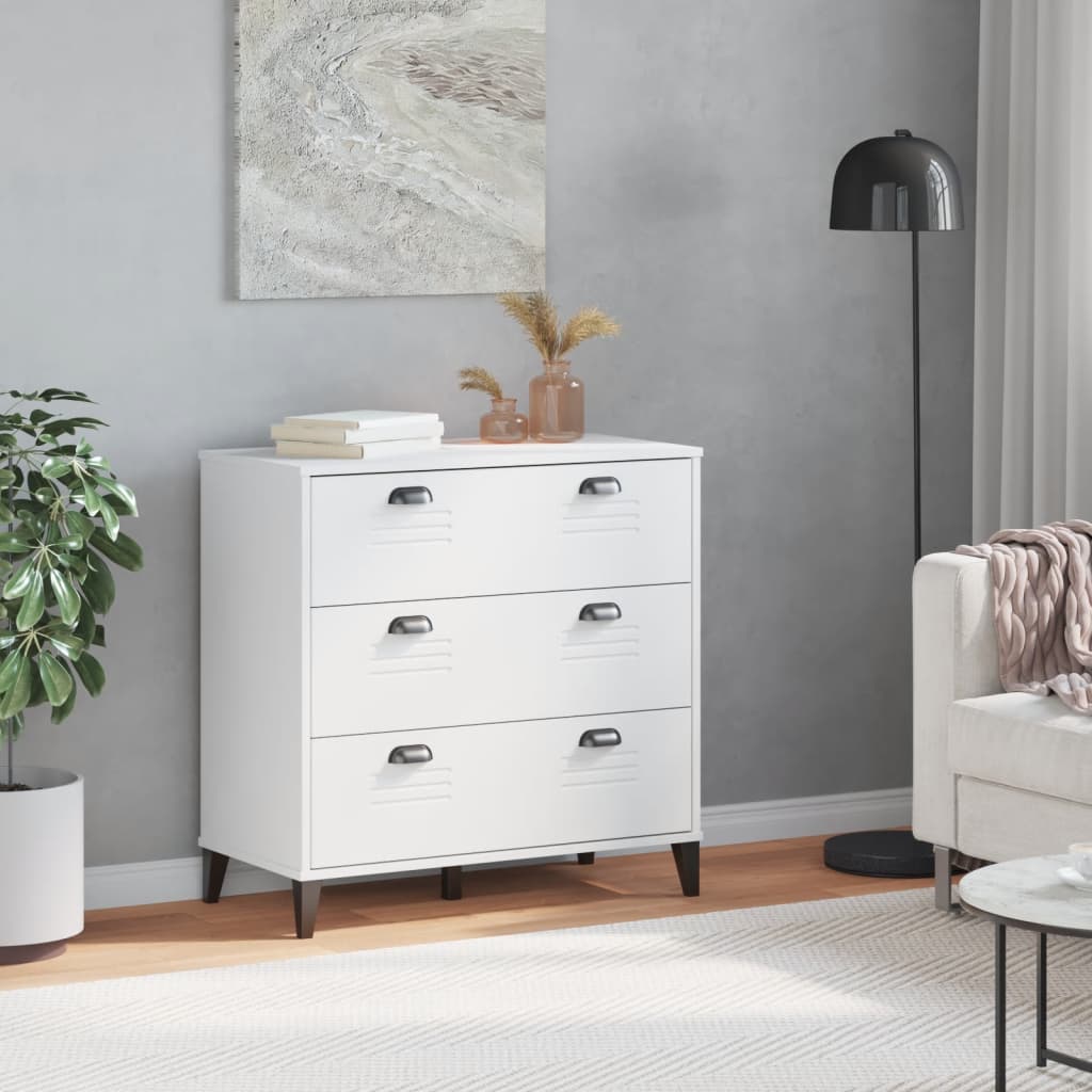 Vidaxl ladekastje viken bewerkt hout wit