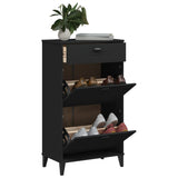 VidaXL Schuhschrank VIKEN aus schwarzem Holz