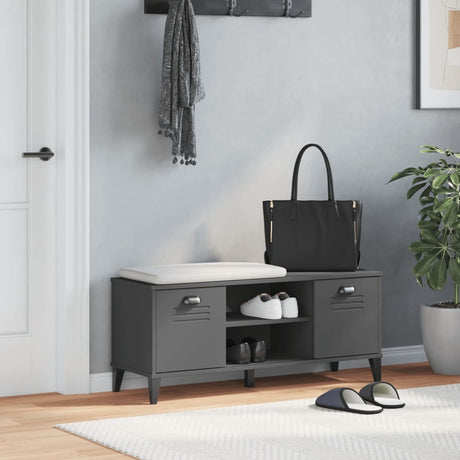 Vidaxl Schuhbank Viken 106x35x45 cm Holzwerkstoff Anthrazitgrau