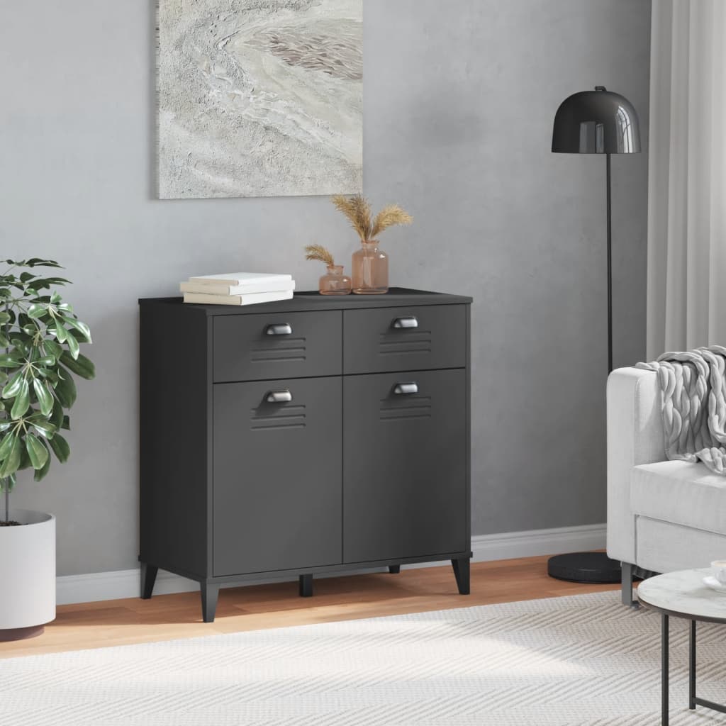 Vidaxl dressoir viken 80x40x80 cm bewerkt hout antracietgrijs