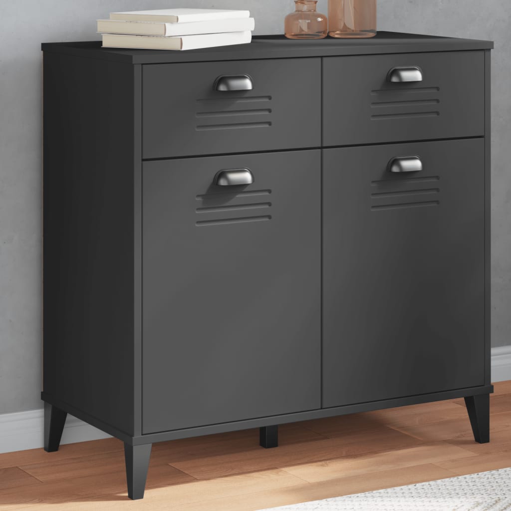 Vidaxl dressoir viken 80x40x80 cm bewerkt hout antracietgrijs
