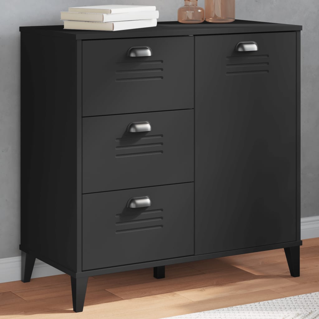 Vidaxl dressoir viken 80x40x80 cm bewerkt hout zwart