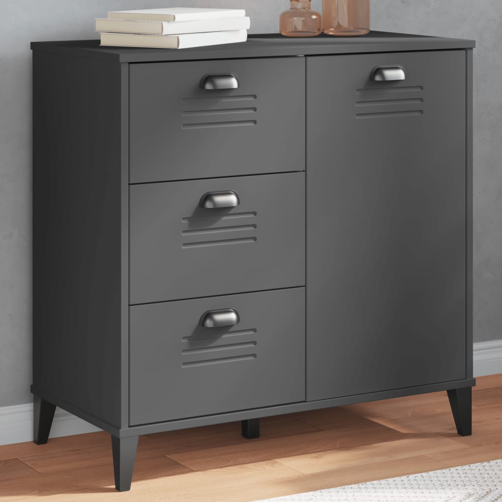 Vidaxl dressoir viken 80x40x80 cm bewerkt hout antracietgrijs
