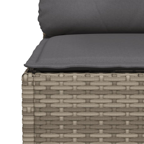 Vidaxl tuinhoekbank met kussens poly rattan grijs