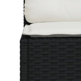 Vidaxl tuinbank zonder armleuning met kussens poly rattan zwart
