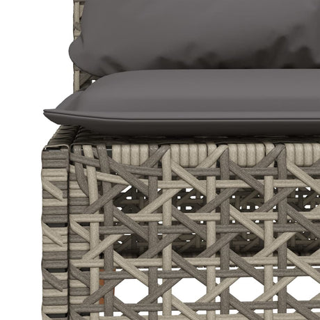 Vidaxl tuinbank zonder armleuning met kussens poly rattan grijs