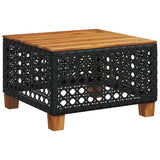 Vidaxl tuintafel 55x55x36 cm poly rattan en acaciahout zwart