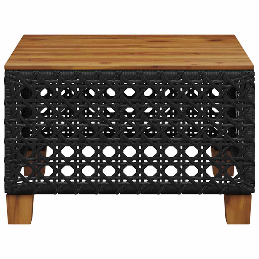 Vidaxl tuintafel 55x55x36 cm poly rattan en acaciahout zwart