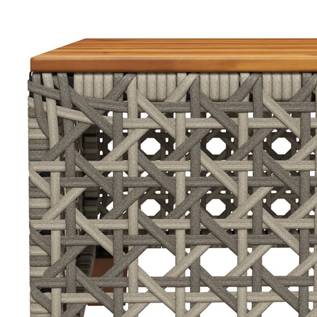 Vidaxl tuintafel 55x55x36 cm poly rattan en acaciahout grijs