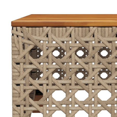 Vidaxl tuintafel 55x55x36 cm poly rattan en acaciahout beige