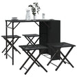 Vidaxl 5-delige tuinset inklapbaar poly rattan zwart