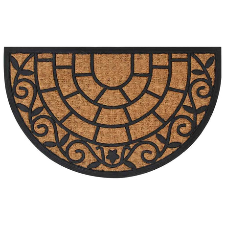 Vidaxx Fußmatte halbrund 45x75 cm Gummi und Kokosfaser