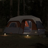 VidaXL Zelt 9-Personen wasserdicht mit LED hellgrau und orange