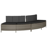 VidaXL Whirlpool-Bänke mit Kissen 2 Stück Poly Rattan Grau
