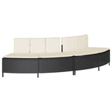 VidaXL Whirlpool-Bänke mit Kissen 2 Stück Poly Rattan schwarz