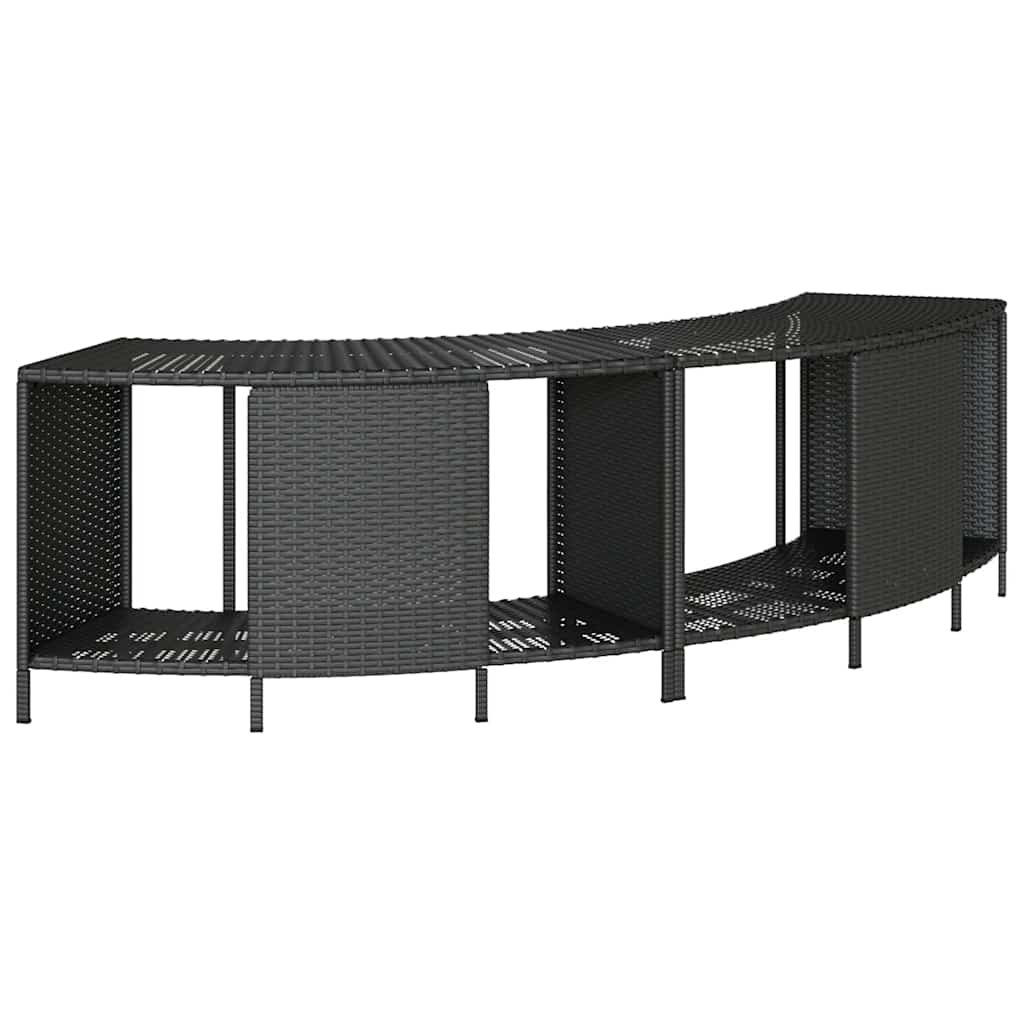 Vidaxx Ablageregale für Whirlpool 2 Stk. Polyrattan schwarz