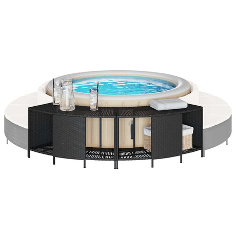 Vidaxx Ablageregale für Whirlpool 2 Stk. Polyrattan schwarz