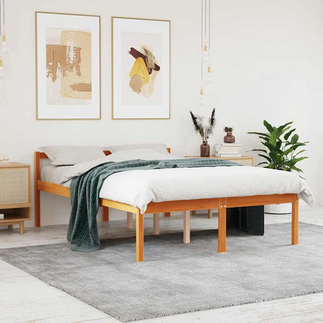 Vidaxl seniorenbed massief grenenhout wasbruin 120x200 cm