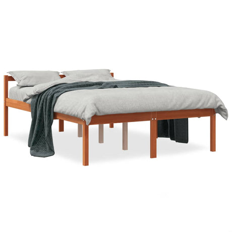 Vidaxl seniorenbed massief grenenhout wasbruin 140x200 cm