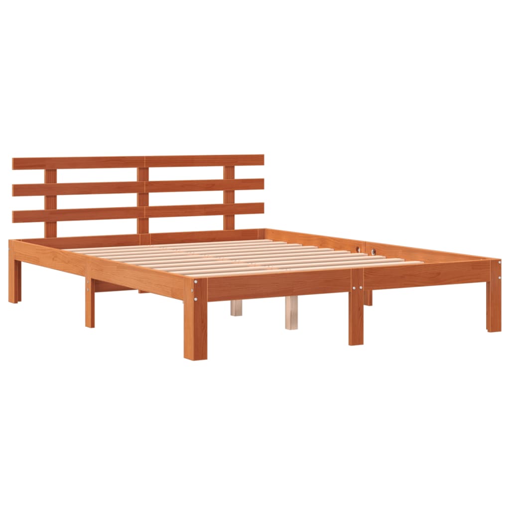 Vidaxl bed met matras massief grenenhout wasbruin 140x190 cm