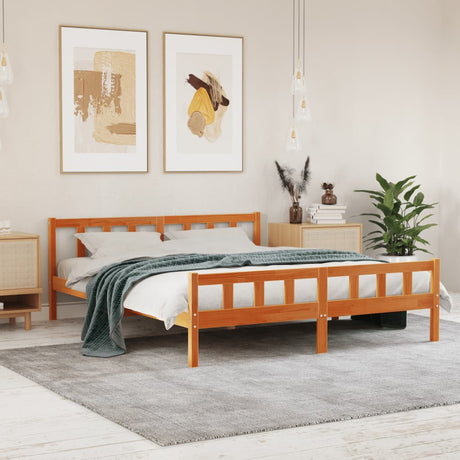 Vidaxl bedframe zonder matras massief grenenhout wasbruin 160x200 cm