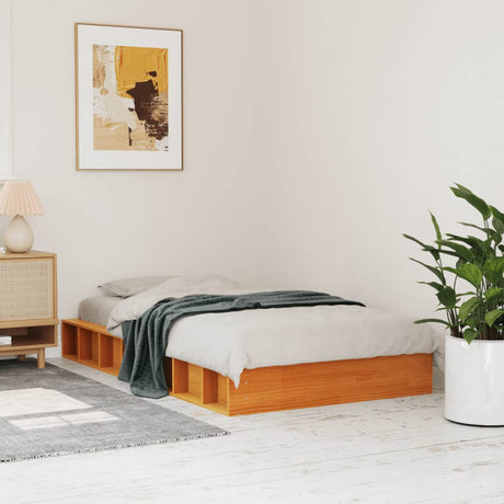 Vidaxl bedframe zonder matras massief grenenhout wasbruin 90x200 cm
