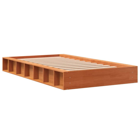 Vidaxl bedframe zonder matras massief grenenhout wasbruin 75x190 cm