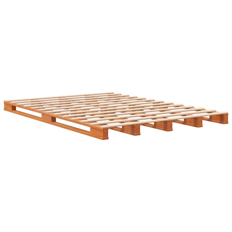 Vidaxl palletbed massief grenenhout wasbruin 140x200 cm