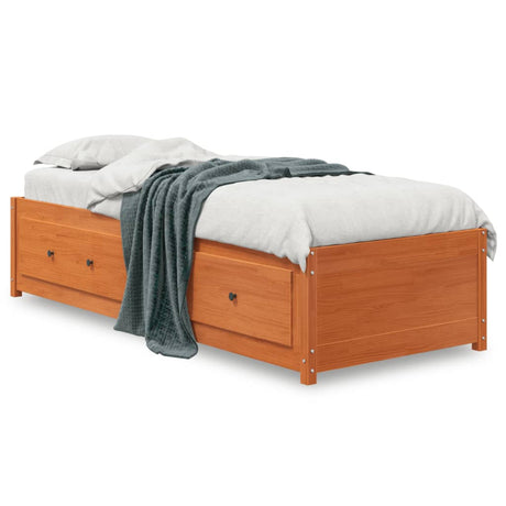 Vidaxl slaapbank zonder matras 90x190 cm massief grenenhout wasbruin