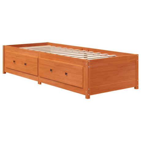 Vidaxl bedbank zonder matras wasbruin 75x190 cm massief grenenhout