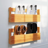 Vidaxx Schuhregale 2 Stk. 59x8,5x23,5 cm massives Kiefernholz, braun gewaschen